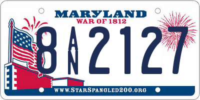 MD license plate 8AN2127