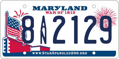 MD license plate 8AN2129