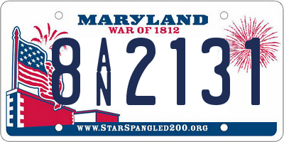 MD license plate 8AN2131