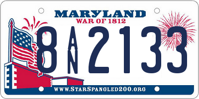 MD license plate 8AN2133