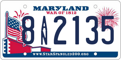 MD license plate 8AN2135