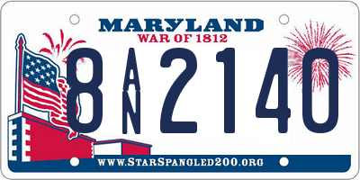 MD license plate 8AN2140