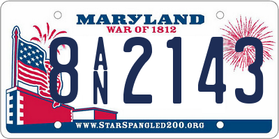MD license plate 8AN2143