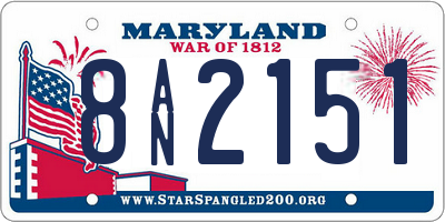 MD license plate 8AN2151