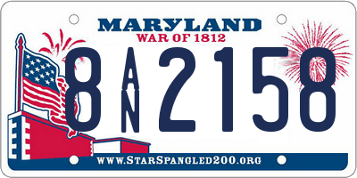 MD license plate 8AN2158