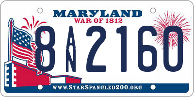 MD license plate 8AN2160