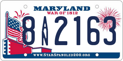 MD license plate 8AN2163