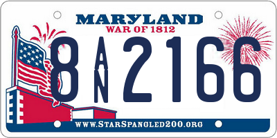 MD license plate 8AN2166
