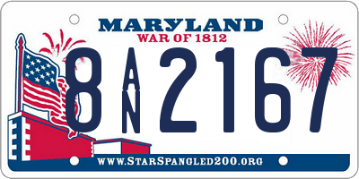 MD license plate 8AN2167