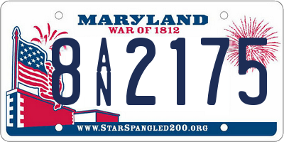 MD license plate 8AN2175