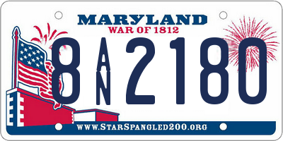 MD license plate 8AN2180