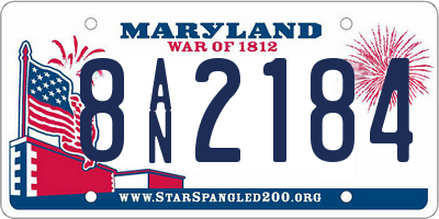 MD license plate 8AN2184