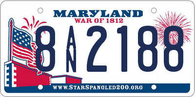 MD license plate 8AN2188