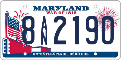 MD license plate 8AN2190