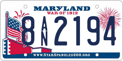 MD license plate 8AN2194