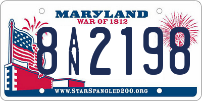 MD license plate 8AN2198