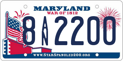 MD license plate 8AN2200