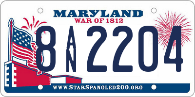 MD license plate 8AN2204