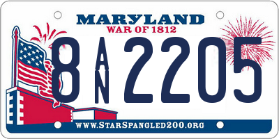 MD license plate 8AN2205