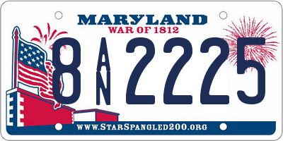 MD license plate 8AN2225