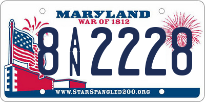 MD license plate 8AN2228
