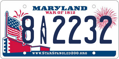 MD license plate 8AN2232