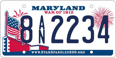 MD license plate 8AN2234