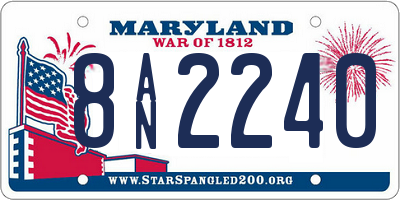 MD license plate 8AN2240