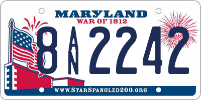 MD license plate 8AN2242