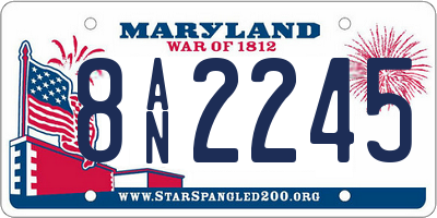 MD license plate 8AN2245