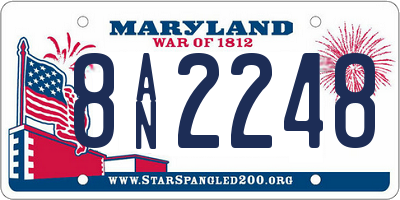 MD license plate 8AN2248