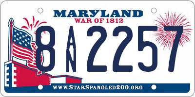 MD license plate 8AN2257