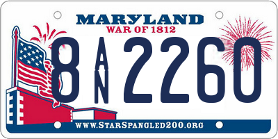 MD license plate 8AN2260