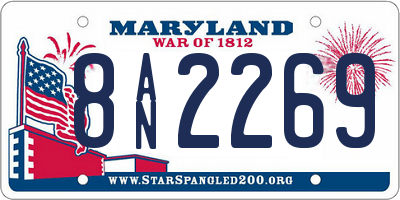 MD license plate 8AN2269