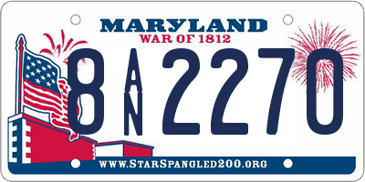 MD license plate 8AN2270