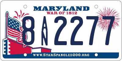 MD license plate 8AN2277