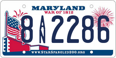 MD license plate 8AN2286