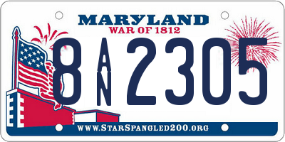 MD license plate 8AN2305