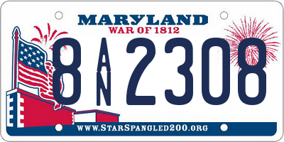 MD license plate 8AN2308