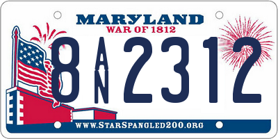 MD license plate 8AN2312