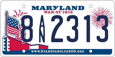 MD license plate 8AN2313