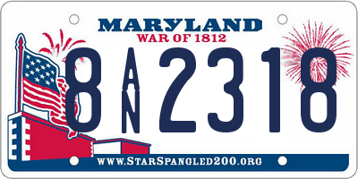 MD license plate 8AN2318