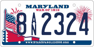 MD license plate 8AN2324