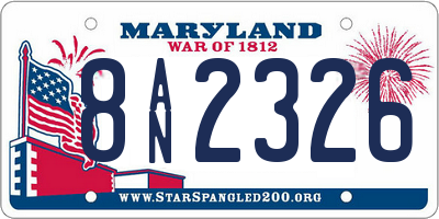 MD license plate 8AN2326