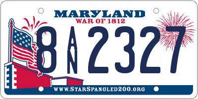 MD license plate 8AN2327
