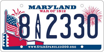 MD license plate 8AN2330