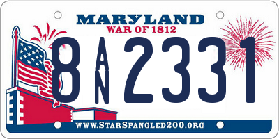 MD license plate 8AN2331