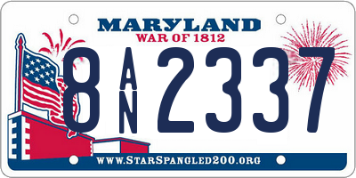 MD license plate 8AN2337