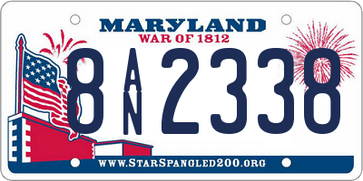 MD license plate 8AN2338
