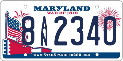 MD license plate 8AN2340